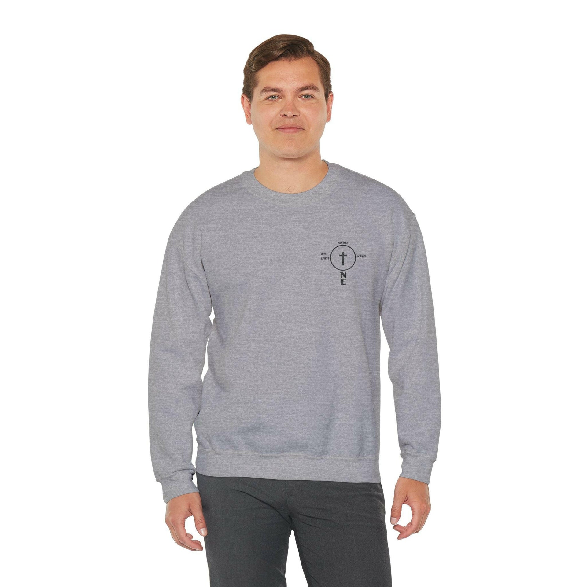 ONE in Christ | Embroidary | Unisex Heavy Blend™ Crewneck Sweatshirt | Light Colors.