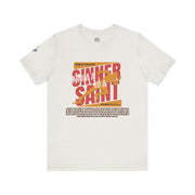 From Sinner to Saint T-Shirt | Unisex Jersey Short Sleeve Tee | Run your Race and Look to Jesus!.